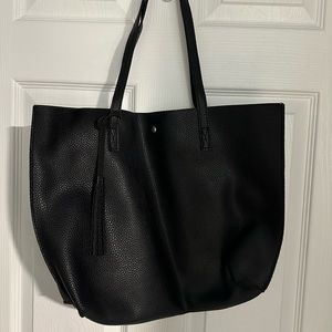 Black work tote